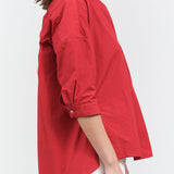 Side view of Bibi Blouse in Crimson