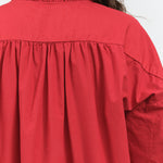 Upper back view of Bibi Blouse in Crimson
