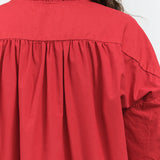 Upper back view of Bibi Blouse in Crimson