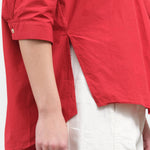 Side slit view of Bibi Blouse in Crimson
