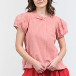 Styled view Calita Blouse in Red Gingham
