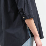 Sleeve view of Taro Blouse in Ink