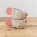 Rami Kim Studio Home CoffeeTea Face Mug with Flat Handle Pink x Blue