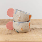 Rami Kim Studio Home CoffeeTea Face Mug with Flat Handle Pink x Blue