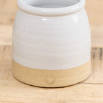 Farmhouse Pottery Ceramics Mini Beehive Crock in White Glaze and Raw Stoneware on The Base