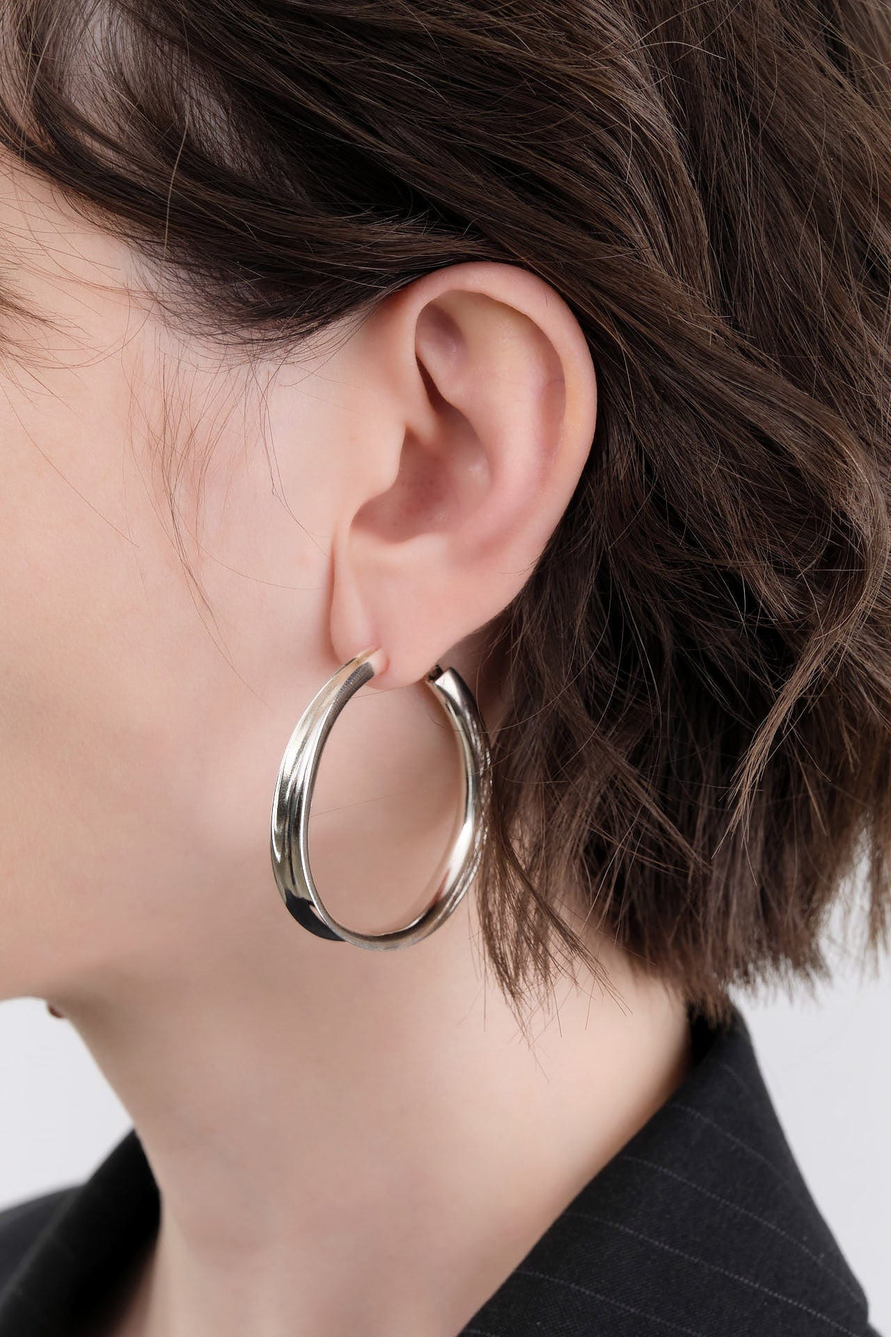 Fay Andrada Jewelry Earrings Large Taita Hoops Sterling Silver / Pair