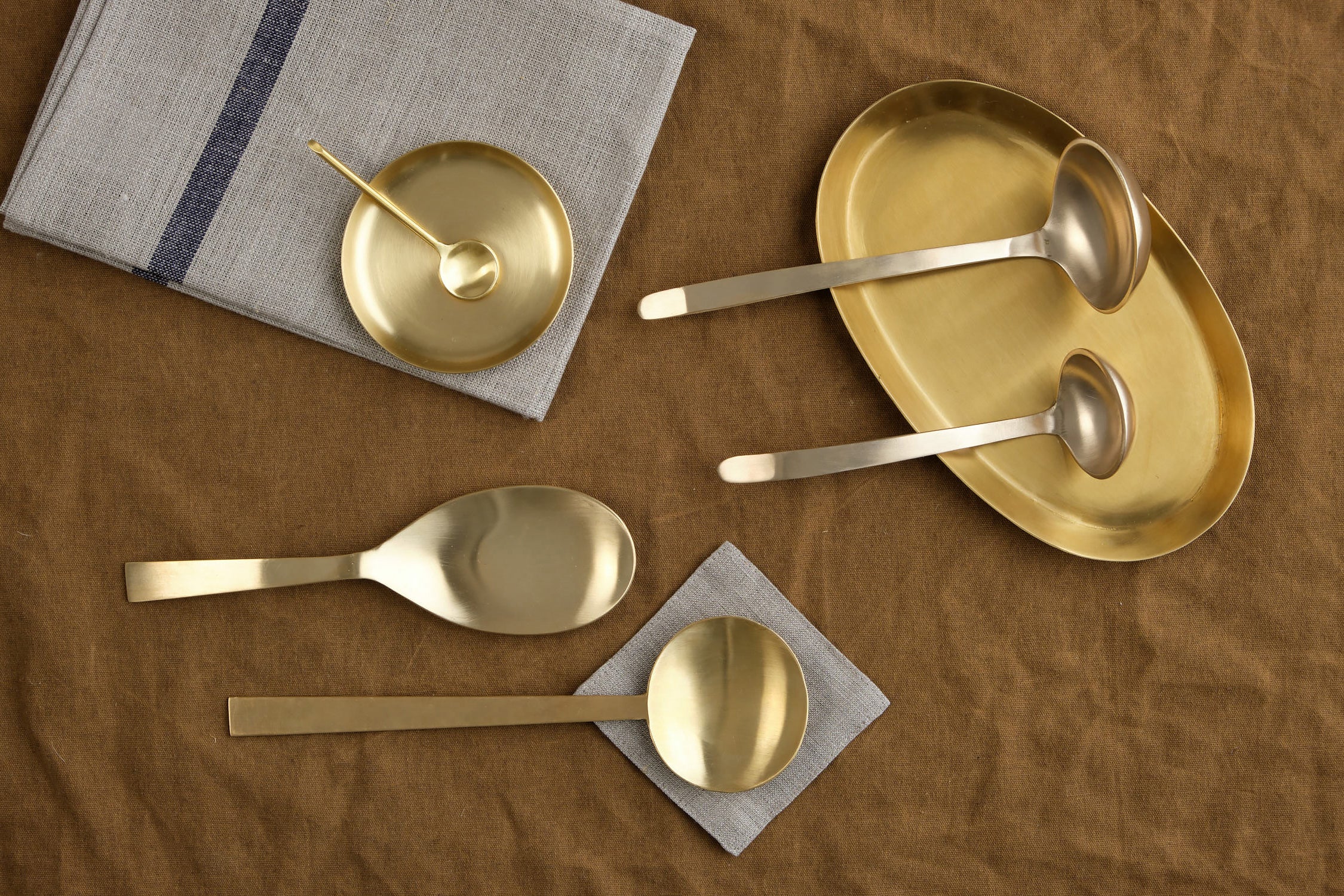 fog linen brass spoons and trays