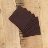 Fog Linen Work Home Kitchen Coasters Linen Coasters Set Chocolate / Set of 6