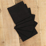 Fog Linen Work Home Kitchen Coasters Linen Coasters Set Black / Set of 6