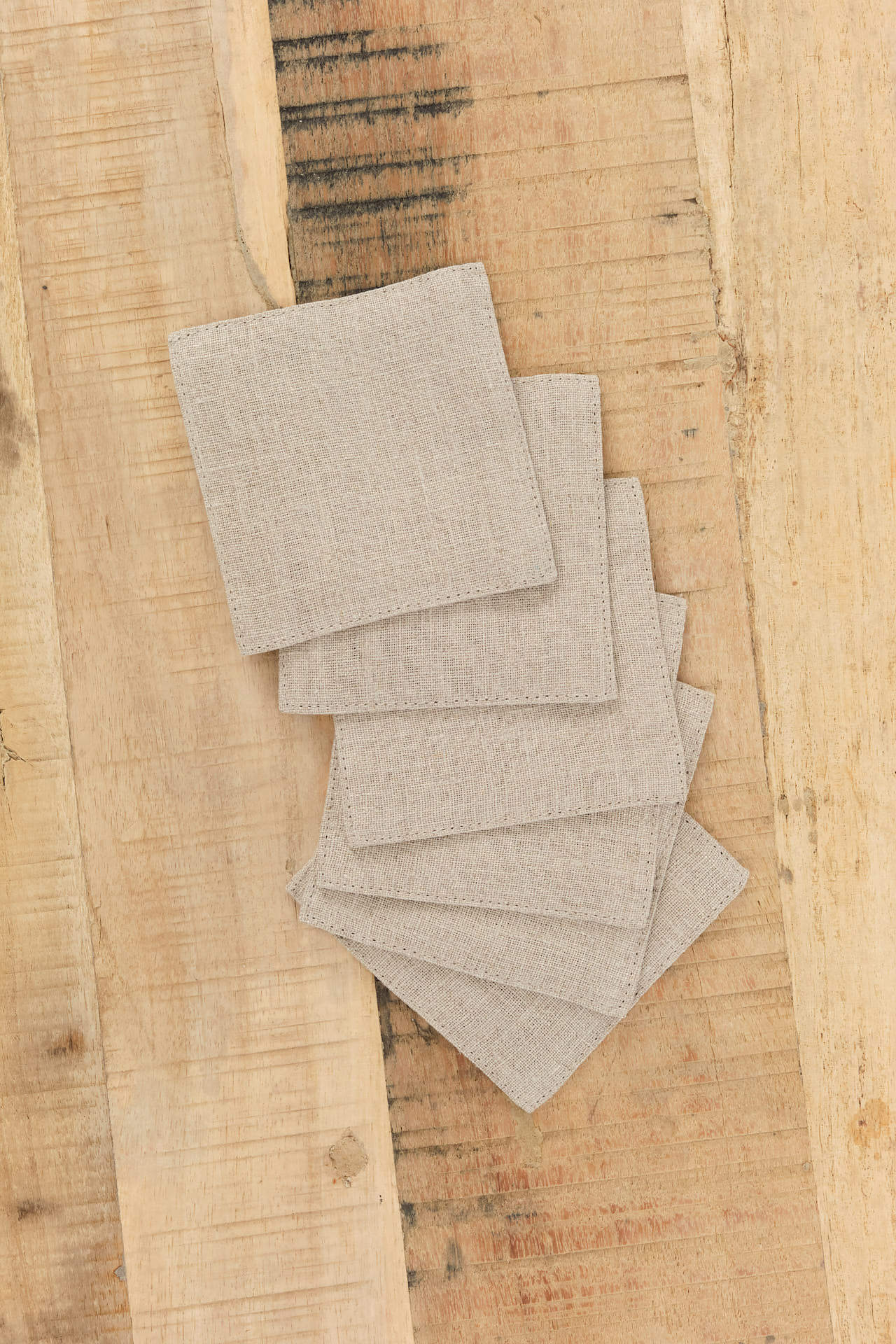 Fog Linen Work Home Kitchen Coasters Linen Coasters Set Natural / Set of 6