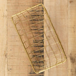Fog Linen Work Home Baskets Shallow Rectangle Brass Basket Brass / 7.25" L X 4" W X 2.25" H