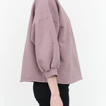 Rachel Comey Designer Brand Fond Oversized Sweatshirt with Half Sleeves in Mauve Lavender Purple