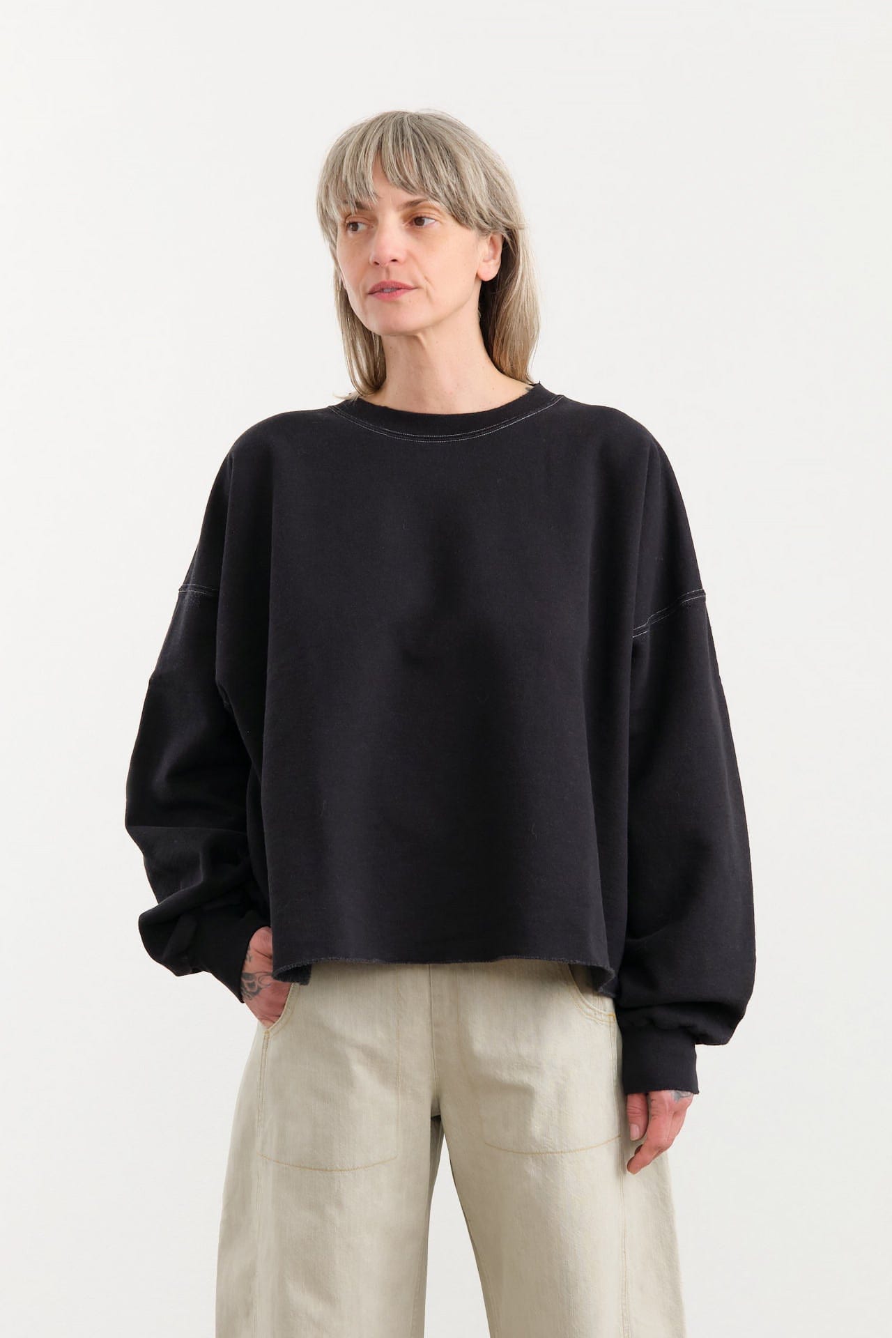 Rachel Comey Apparel Womens Lounge Fonder Sweatshirt in Charcoal Charcoal / XS/S