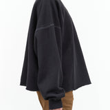 Designer Brand Rachel Comey Long Sleeve Oversized Fonder Sweatshirt in Charcoal Black