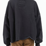 Charcoal Black Long Sleeve Oversized Fonder Sweatshirt by Designer Brand Rachel Comey