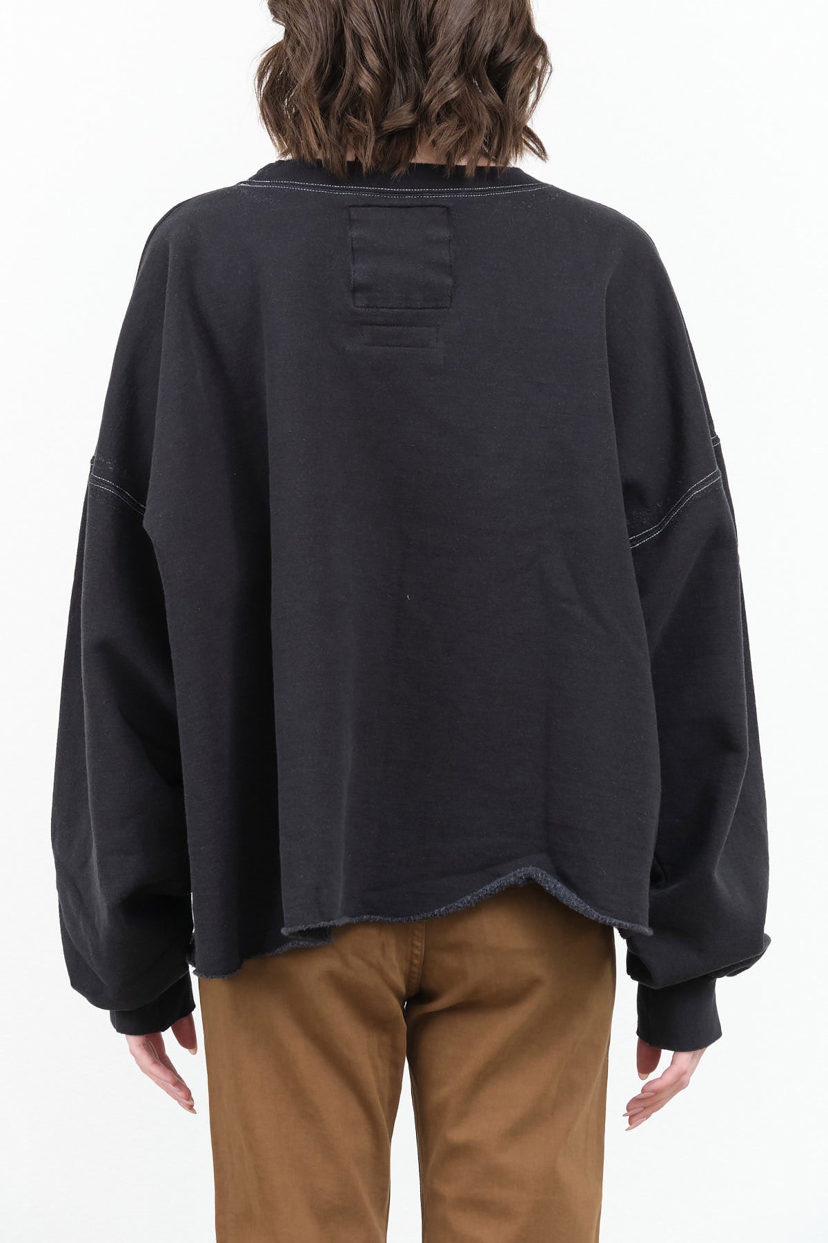 Charcoal Black Long Sleeve Oversized Fonder Sweatshirt by Designer Brand Rachel Comey