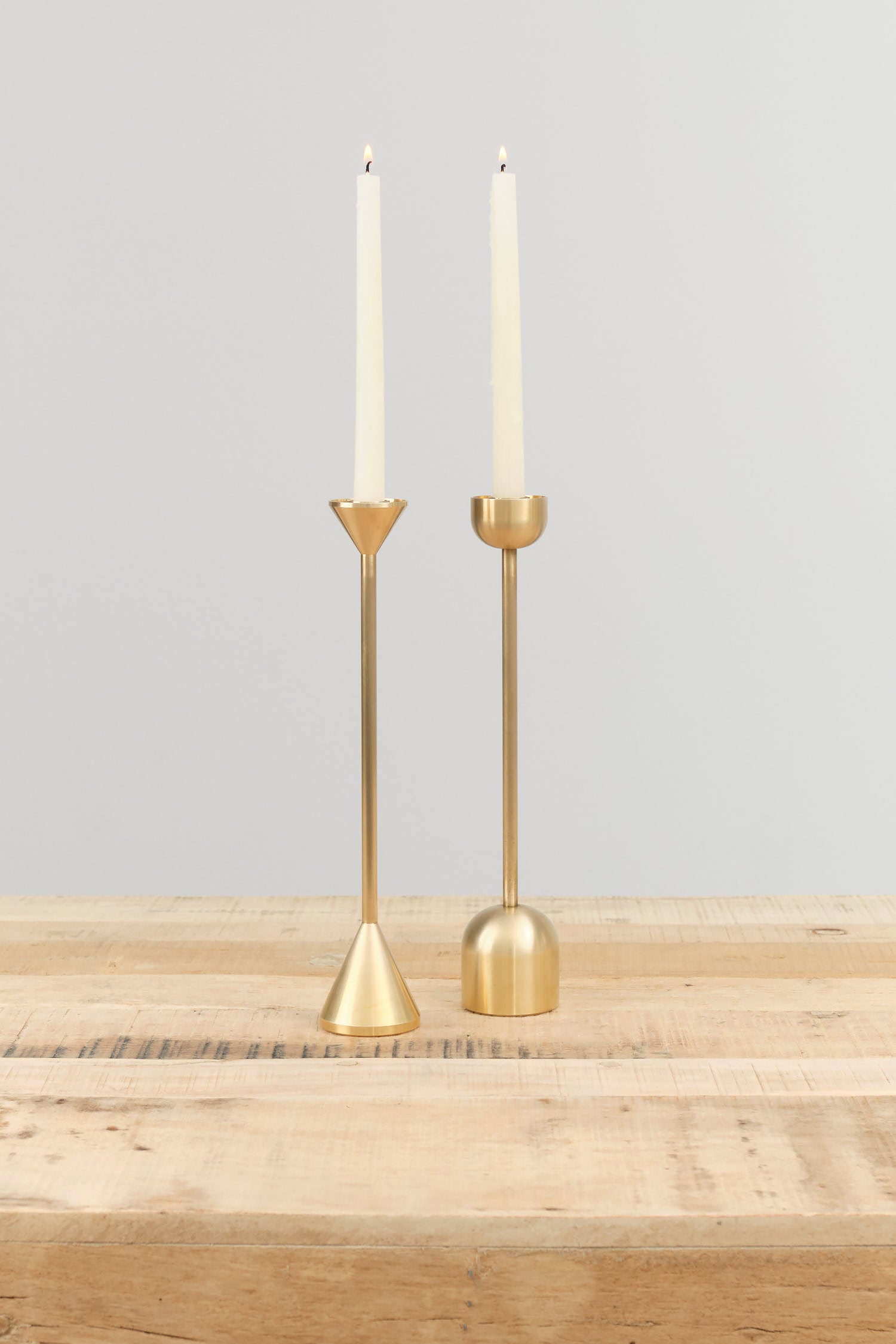 Fort Standard Medium Spindle Candle Holder in Brass 