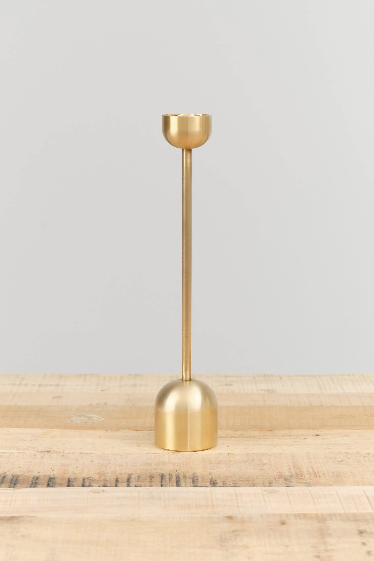 Medium Spindle Candle Holder Dome by Fort Standard in Brass