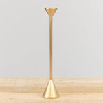 Medium Spindle Candle Holder Cone in Brass by Fort Standard