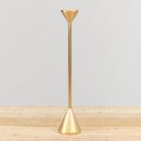 Medium Spindle Candle Holder Cone in Brass by Fort Standard