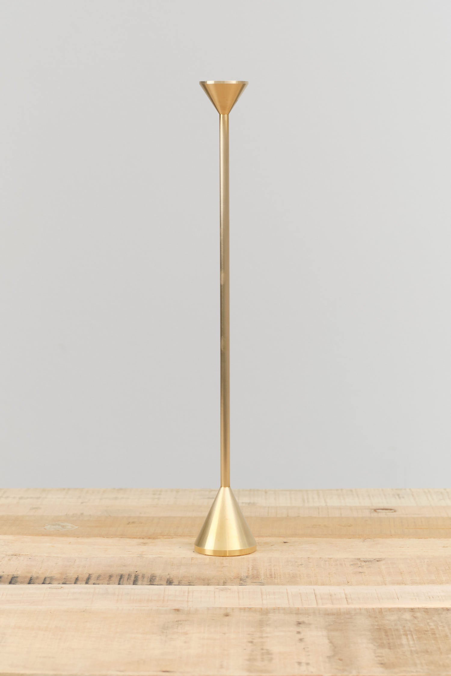 Brass Cone Large Spindle Candle Holder by Fort Standard