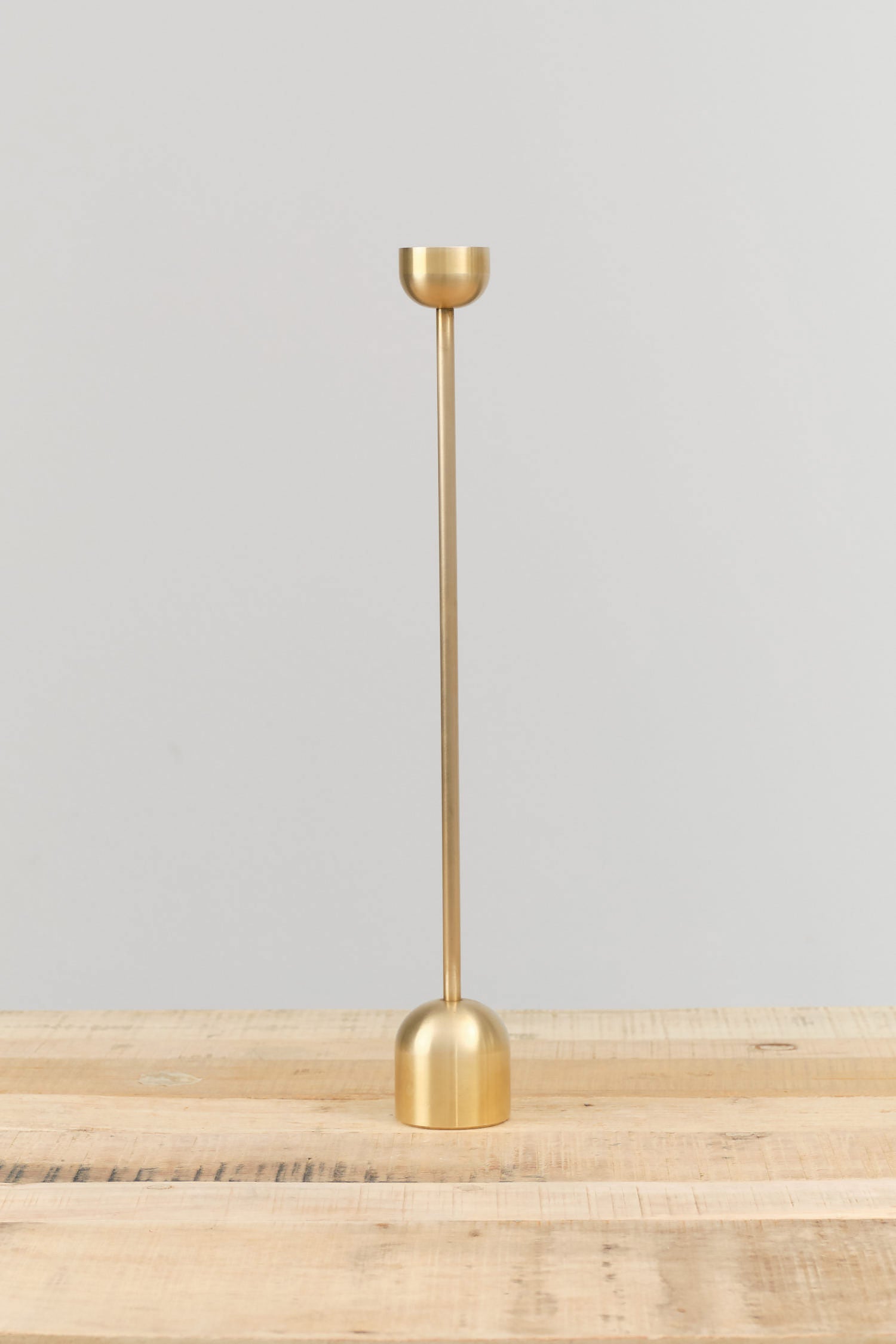 Brass Dome Large Spindle Candle Holder by Fort Standard