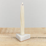 Fort Standard Triangle Marble Candle Holder in White Carrara Marble 