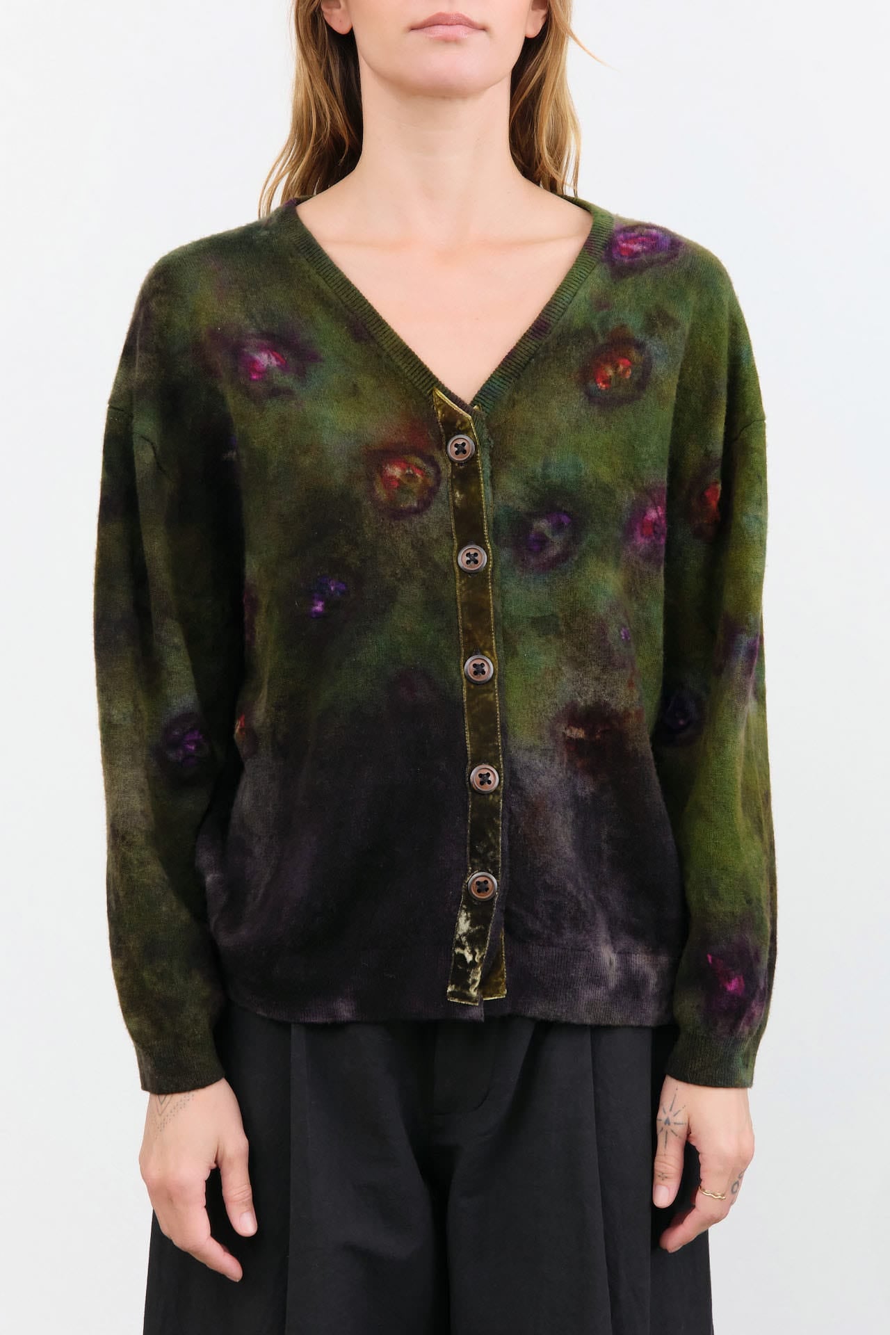Galadriel Mattei Apparel Womens Sweaters Bloomers Deconstructed V-Neck Oversized Cardigan
