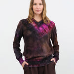 Galadriel Mattei Apparel Womens Sweaters Preppie V-Neck Relaxed Long Sweater