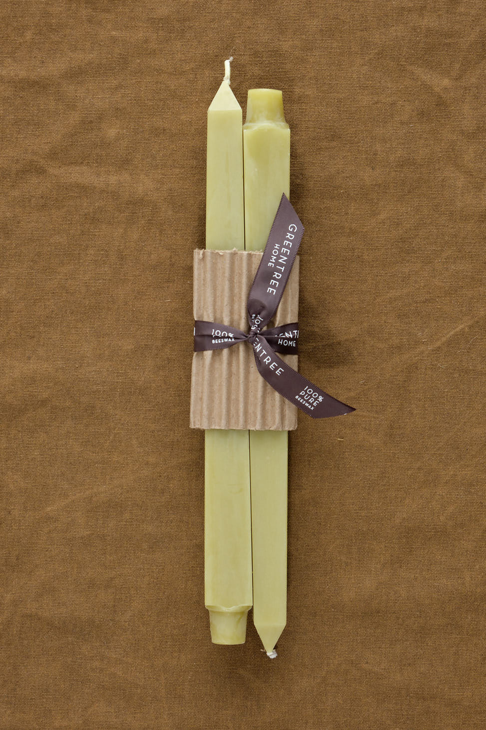Greentree Square taper candle in Bamboo green