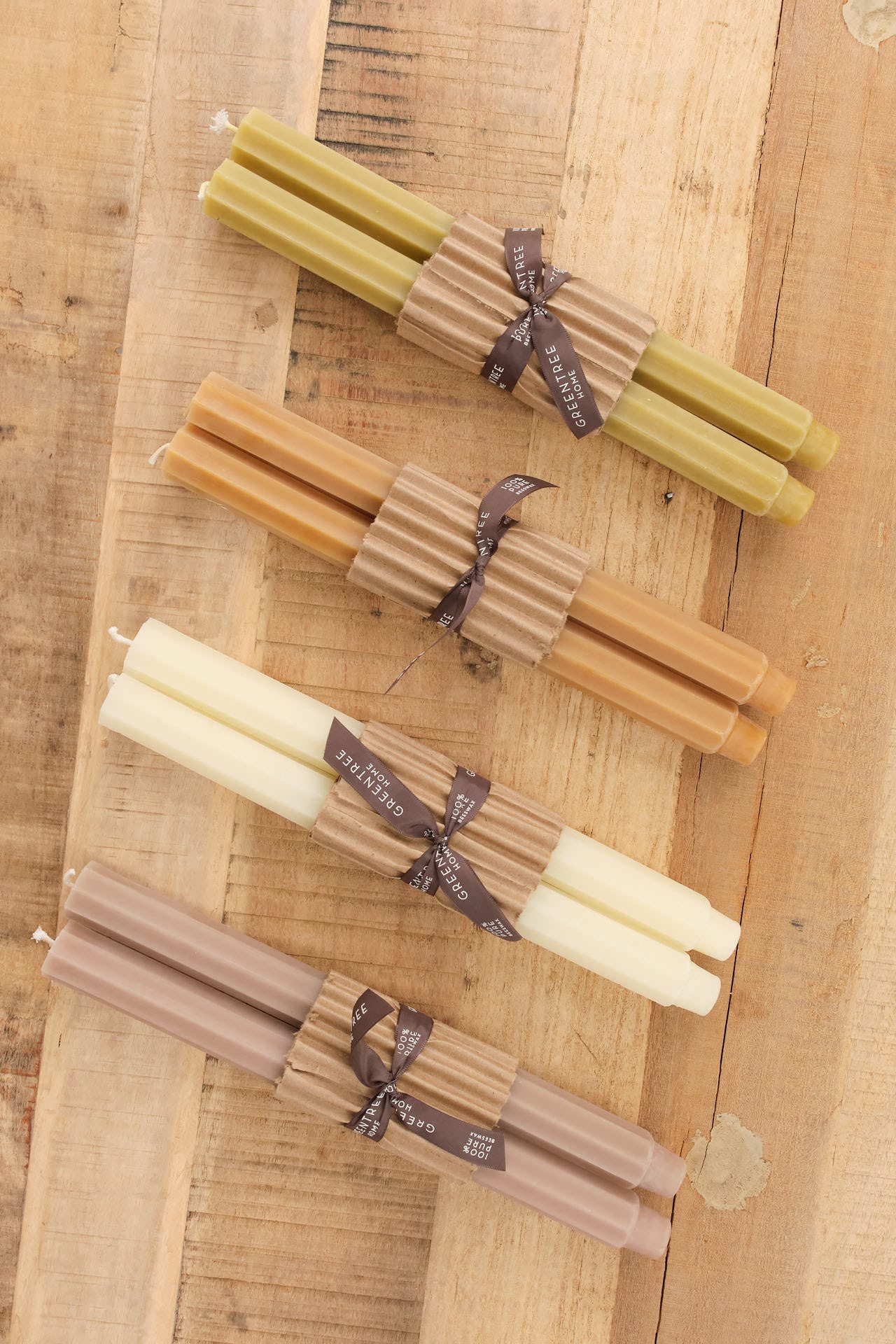 Greentree Home Home Candles Fluted Church Taper Candles