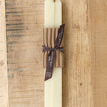 Greentree Home Square Tapers Candle in Cream