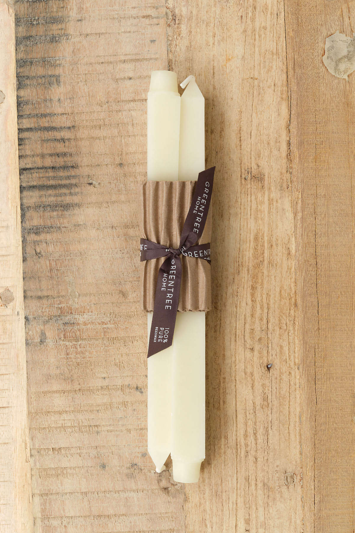 Greentree Home Square Tapers Candle in Cream