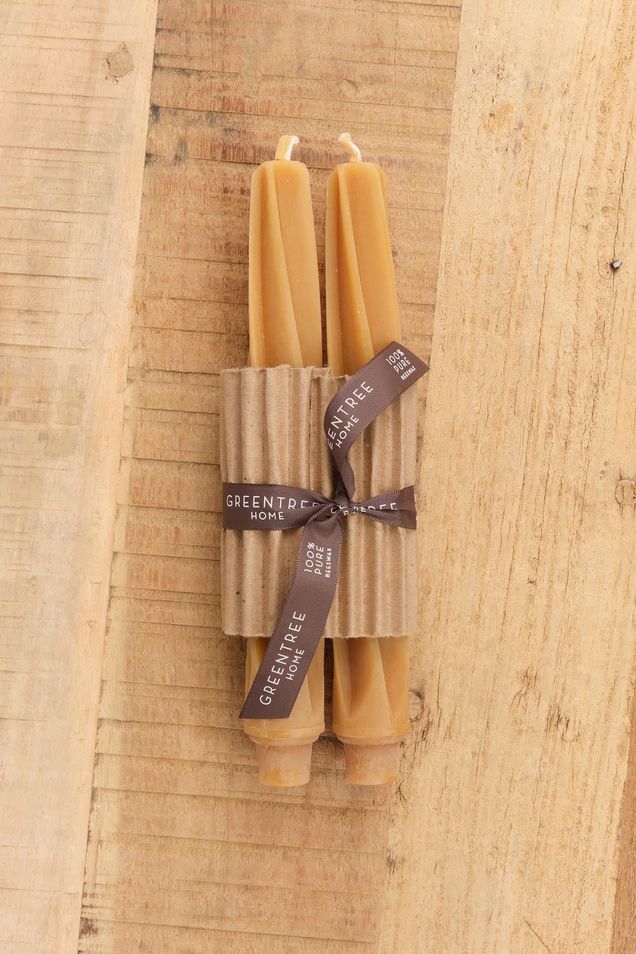 Greentree Home Home Candles Twist Taper Candles Natural