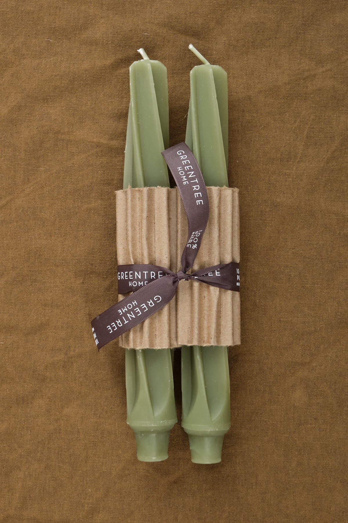 Greentree Twists Beeswax Candle in sage