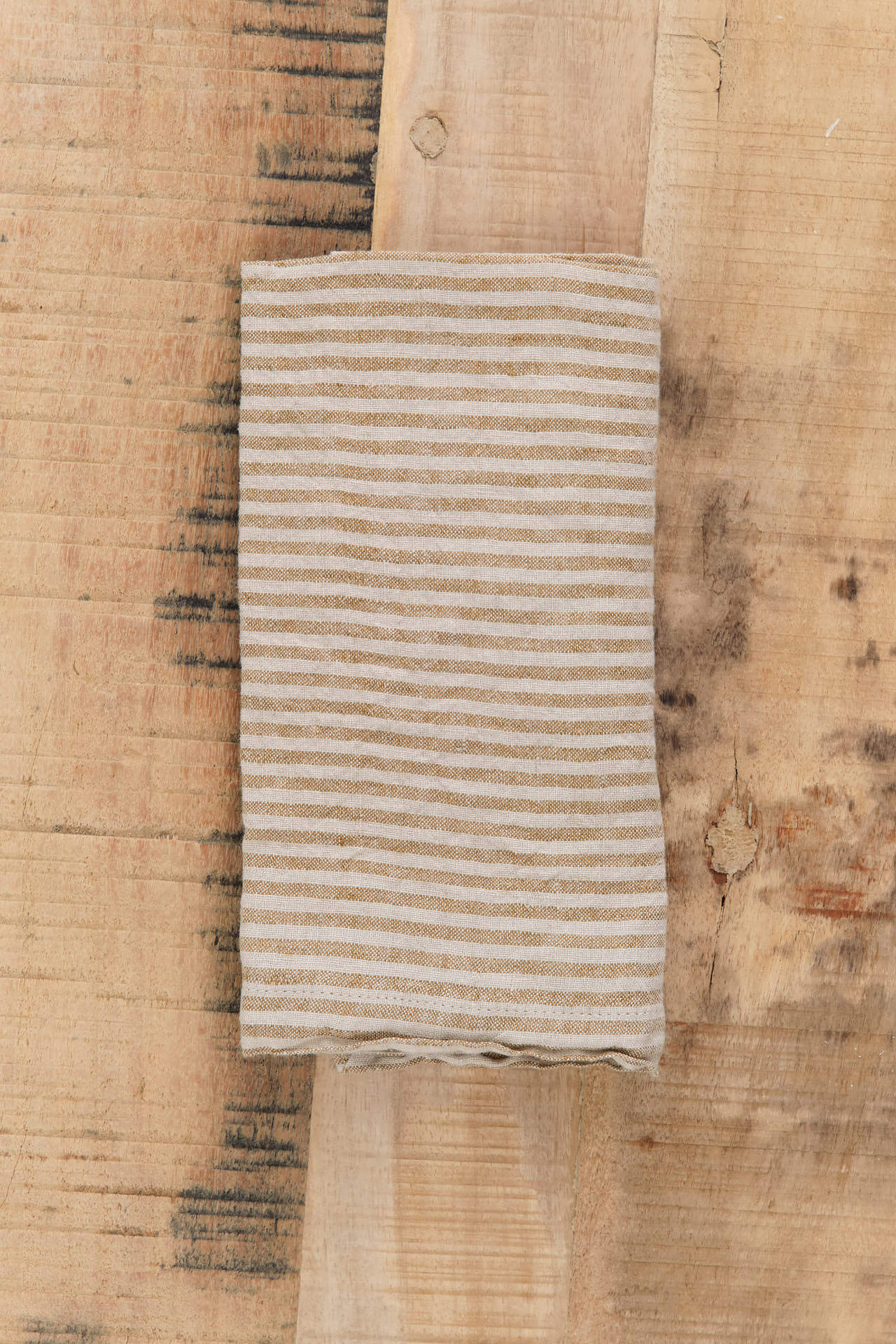 Hale Mercantile Home Kitchen Napkins Basix Stripe Linen Napkin Brun/Sable / 18" L X 18" W