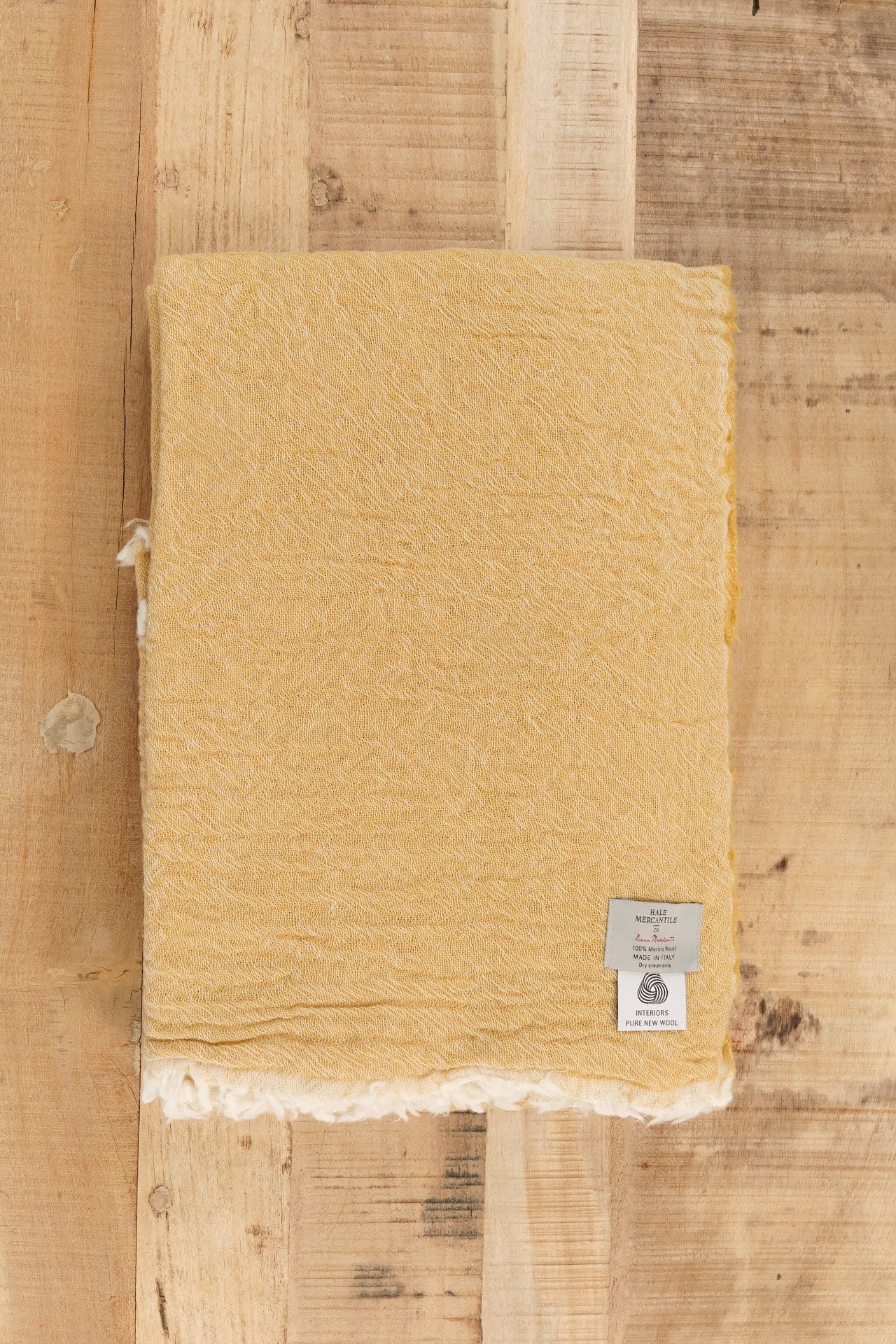 Hale Mercantile Home Bedding Crush Merino Blanket Oro / 94" L X 86" W