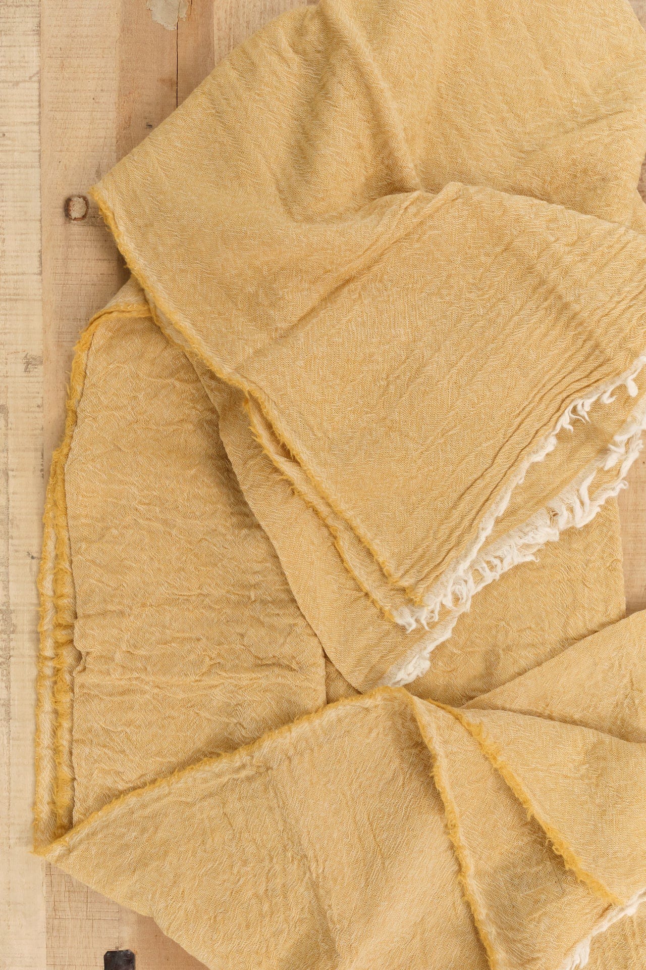 Hale Mercantile Home Bedding Crush Merino Blanket Oro / 94" L X 86" W