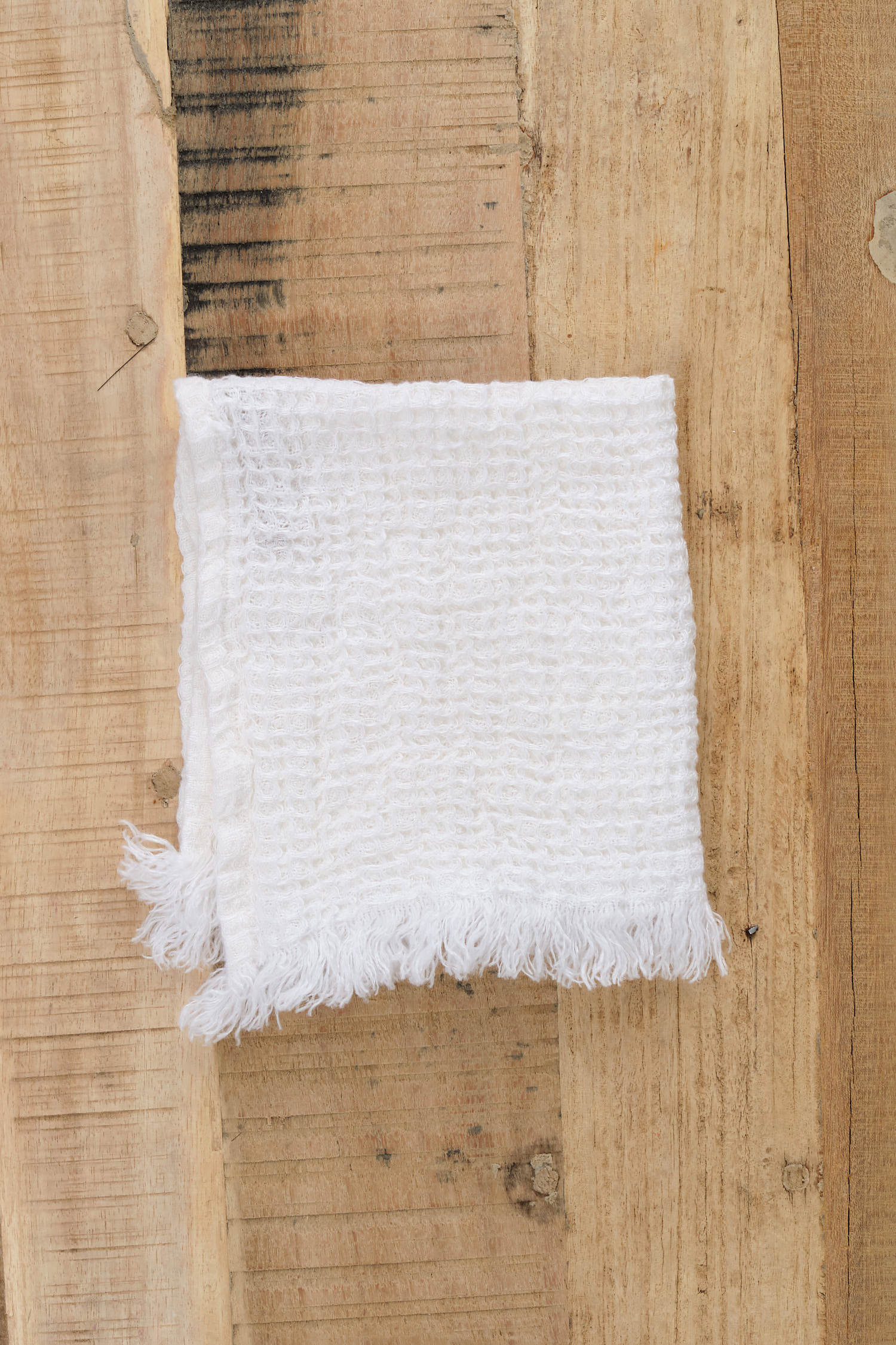 Hale Mercantile Waffle Face Towel in Ayrton White