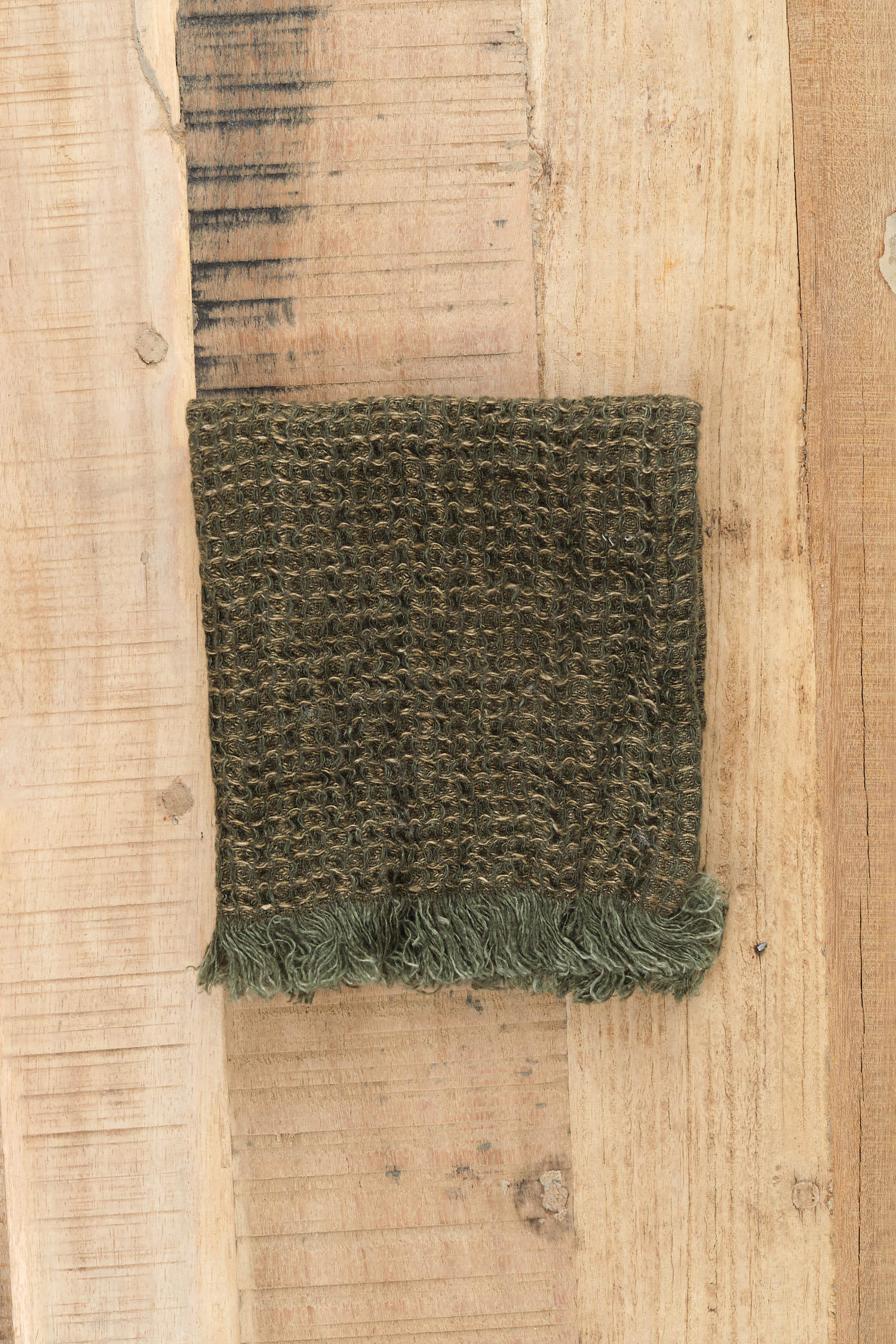 Hale Mercantile Waffle Face Towel in Armee Green 