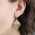 Hannah Keefe Jewelry Earrings Small Confetti Earrings in Brass Brass Chain and Silver Solder / Pair