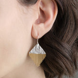 Hannah Keefe Jewelry Earrings Small Confetti Earrings in Brass Brass Chain and Silver Solder / Pair
