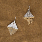 Hannah Keefe Jewelry Earrings Small Confetti Earrings in Brass Brass Chain and Silver Solder / Pair