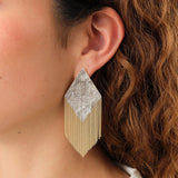 Hannah Keefe Jewelry Earrings Aly Earrings Brass Chain and Silver Solder / Pair