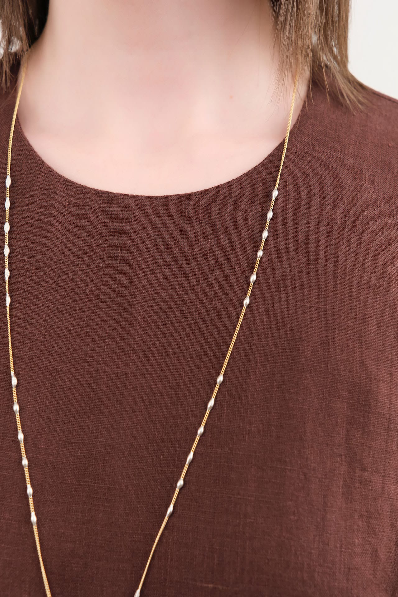 Hannah Keefe Jewelry Necklaces Bead Necklace Version #2 Brass Chain and Silver Solder / 26" Chain