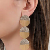 Hannah Keefe Jewelry Earrings Elipsis Earrings Brass Chain and Silver Solder / Pair