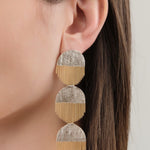 Hannah Keefe Jewelry Earrings Elipsis Earrings Brass Chain and Silver Solder / Pair