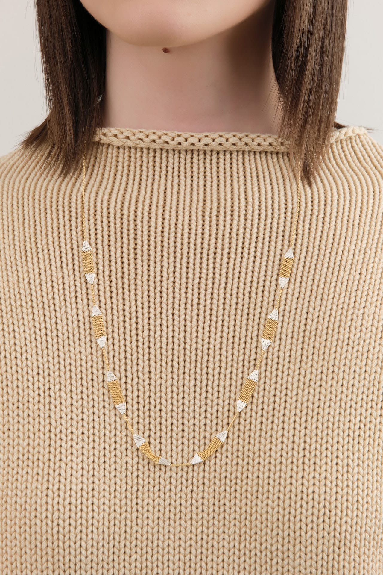 Hannah Keefe Jewelry Necklaces Minnow Necklace Brass Chain and Silver Solder / 24" Chain
