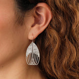 Hannah Keefe Jewelry Earrings Scarab Earrings Silver Chain and Silver Solder / Pair