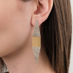 Hannah Keefe Jewelry Earrings Shard Earrings Brass Chain and Silver Solder / Pair